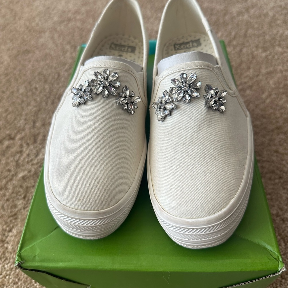 Keds Women's White Slip-On Shoes with Embellishments